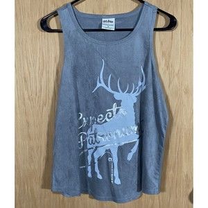 Harry Potter Expecto Patronum Tank Top Shirt Gray Silver Women's Sz Medium